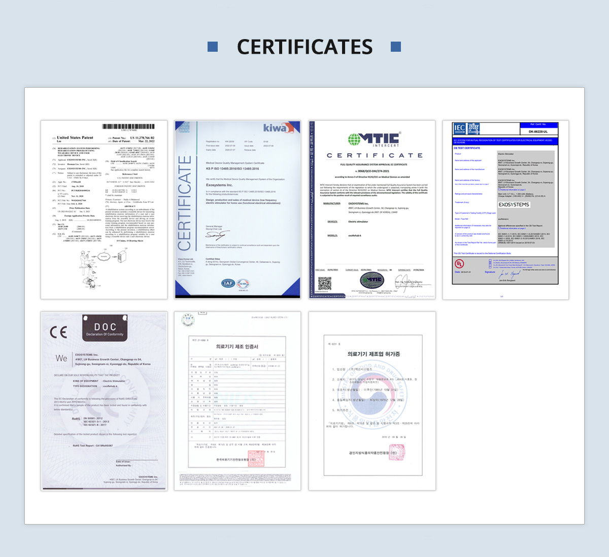 CERTIFICATES